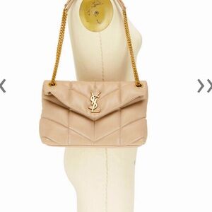 YSL Loulou Beige Medium Shoulder Bag